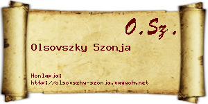 Olsovszky Szonja névjegykártya